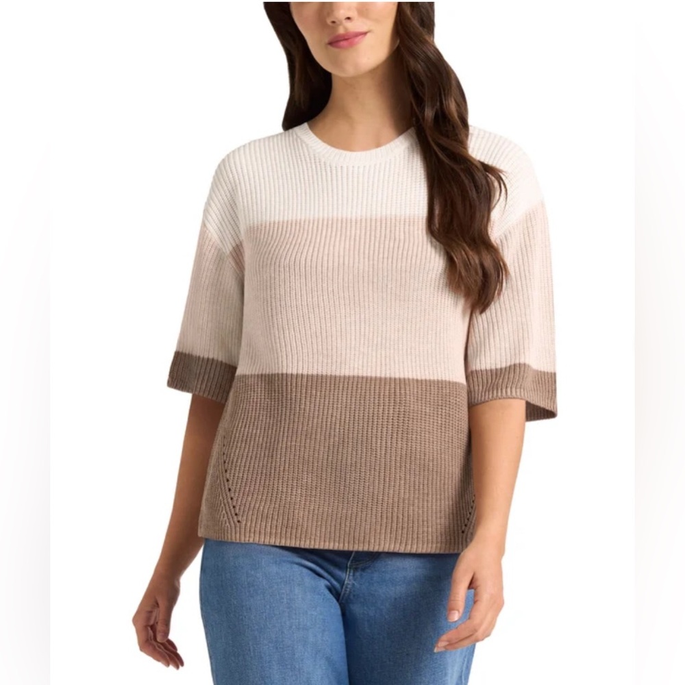 NWT Matty M Women's Elbow Sleeve Colorblock Sweater size XXL (sz18) - Picture 1 of 4